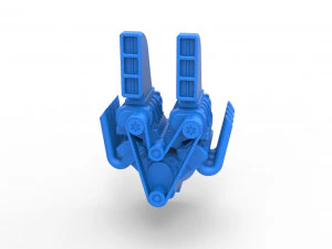 Engine V8 with double supercharger Version 6 Scale 1 to 25 3D Print Model