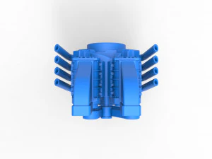 Engine V8 with double supercharger Version 6 Scale 1 to 25 3D Print Model
