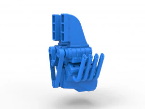 Engine V8 with double supercharger Version 6 Scale 1 to 25 3D Print Model