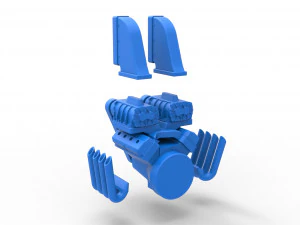 Engine V8 with double supercharger Version 6 Scale 1 to 25 3D Print Model