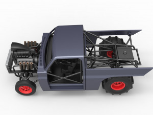 Dirt Dragster truck Scale 1 to 25 Modèles 3D en vedette