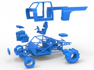 Dirt Dragster truck Scale 1 to 25 Modèles 3D en vedette