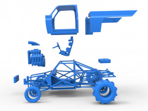 Dirt Dragster truck Scale 1 to 25 Modèles 3D en vedette