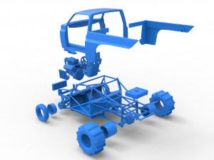 Dirt Dragster truck Scale 1 to 25 Modèles 3D en vedette