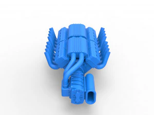 Engine 2 V8 Version 2 Scale 1 to 25 3D Print Model