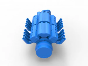 Engine 2 V8 Version 2 Scale 1 to 25 3D Print Model