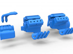 Engine 2 V8 Version 2 Scale 1 to 25 3D Print Model