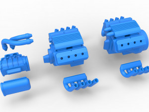 Engine 2 V8 Version 2 Scale 1 to 25 Modèles 3D en vedette