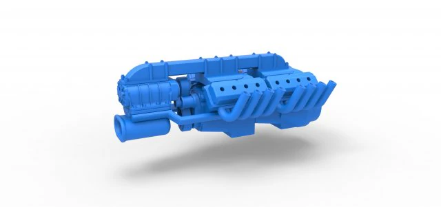 Engine 2 V8 Version 3 Scale 1 to 25 3D Print Model .c4d .max .obj .3ds .fbx .stl .blend 