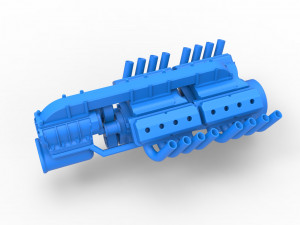 Engine 2 V8 Version 3 Scale 1 to 25 3D Print Model