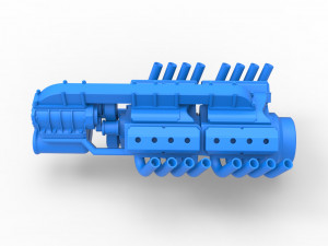 Engine 2 V8 Version 3 Scale 1 to 25 3D Print Model