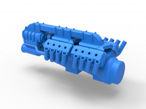 Engine 2 V8 Version 3 Scale 1 to 25 3D Print Model
