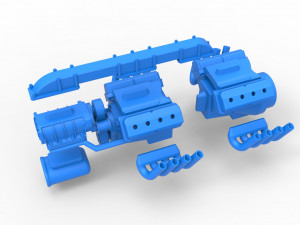 Engine 2 V8 Version 3 Scale 1 to 25 3D Print Model