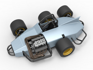 Supermodified 3-to-1 race car Scale 1 to 25 Modelo de impresión 3D