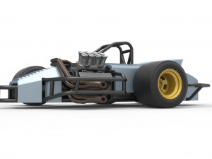 Supermodified 3-to-1 race car Scale 1 to 25 Modelo de impresión 3D