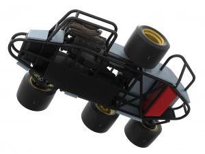 Supermodified 3-to-1 race car Scale 1 to 25 3D Print Model