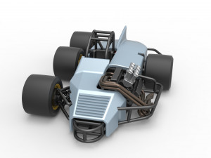 Supermodified 3-to-1 race car Scale 1 to 25 Modelo de impresión 3D