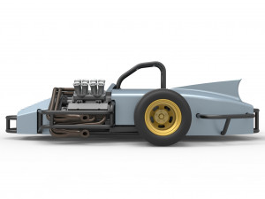 Supermodified 3-to-1 race car Scale 1 to 25 Modelo de impresión 3D