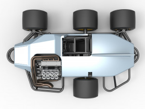 Supermodified 3-to-1 race car Scale 1 to 25 Modelo de impresión 3D
