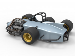 Supermodified 3-to-1 race car Scale 1 to 25 Modelo de impresión 3D