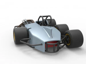 Supermodified 3-to-1 race car Scale 1 to 25 3D Print Model
