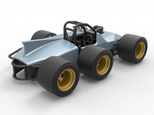 Supermodified 3-to-1 race car Scale 1 to 25 Modelo de impresión 3D