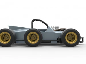 Supermodified 3-to-1 race car Scale 1 to 25 3D Print Model