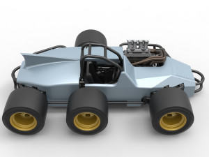 Supermodified 3-to-1 race car Scale 1 to 25 Modelo de impresión 3D