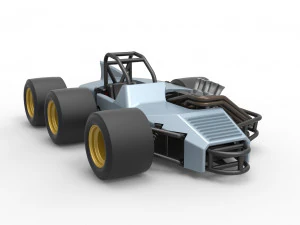Supermodified 3-to-1 race car Scale 1 to 25 3D Print Model