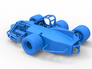 Supermodified 3-to-1 race car Scale 1 to 25 Modelo de impresión 3D