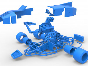 Supermodified 3-to-1 race car Scale 1 to 25 Modelo de impresión 3D