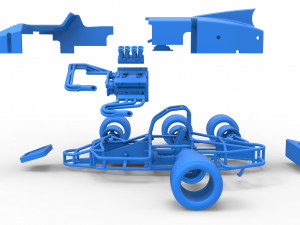Supermodified 3-to-1 race car Scale 1 to 25 Modelo de impresión 3D