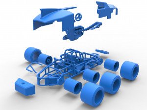 Supermodified 3-to-1 race car Scale 1 to 25 Modelo de impresión 3D