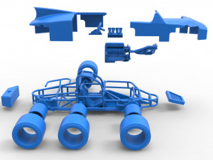 Supermodified 3-to-1 race car Scale 1 to 25 Modelo de impresión 3D