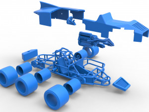 Supermodified 3-to-1 race car Scale 1 to 25 Modelo de impresión 3D