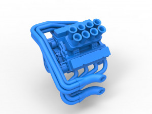 Engine V8 for Supermodified race car Scale 1 to 25 3D Принт Модель
