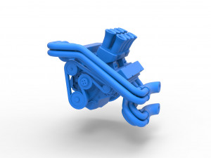 Engine V8 for Supermodified race car Scale 1 to 25 3D Принт Модель