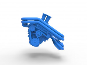 Engine V8 for Supermodified race car Scale 1 to 25 3D Принт Модель