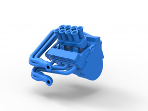 Engine V8 for Supermodified race car Scale 1 to 25 3D Принт Модель