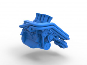 Engine V8 for Supermodified race car Scale 1 to 25 3D Принт Модель