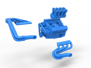Engine V8 for Supermodified race car Scale 1 to 25 3D Принт Модель