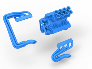 Engine V8 for Supermodified race car Scale 1 to 25 3D Принт Модель