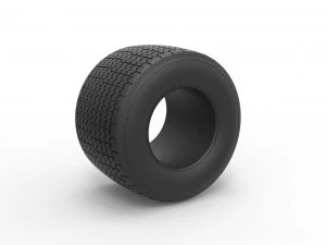 Dirt Sprint racing tire 22 Scale 1 to 25 3D Print Model