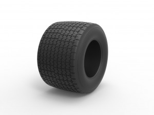 Dirt Sprint racing tire 22 Scale 1 to 25 3D Print Model