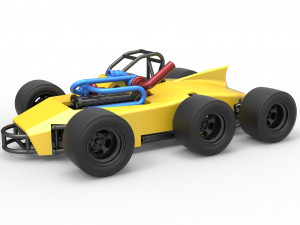 Concept race car with 6 wheels Scale 1 to 25 3D Print Model