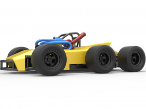 Concept race car with 6 wheels Scale 1 to 25 Modèles 3D en vedette