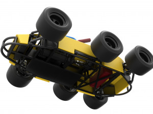 Concept race car with 6 wheels Scale 1 to 25 Modèles 3D en vedette