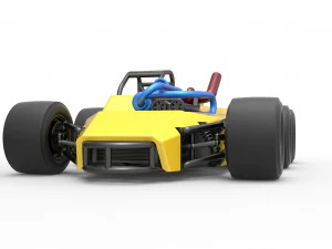 Concept race car with 6 wheels Scale 1 to 25 3D Print Model