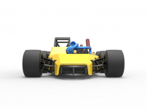 Concept race car with 6 wheels Scale 1 to 25 Modèles 3D en vedette