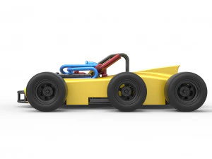 Concept race car with 6 wheels Scale 1 to 25 3D Print Model